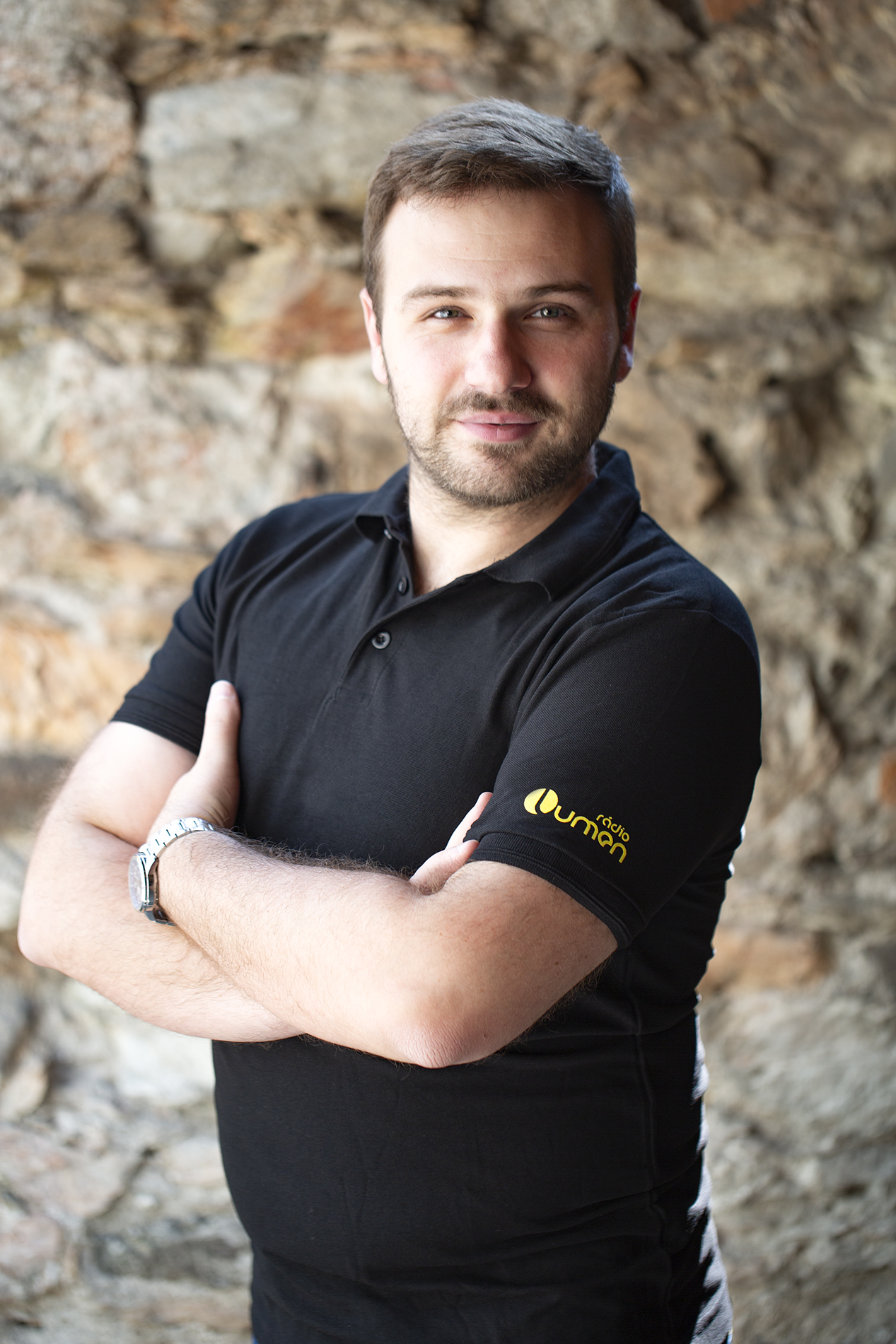 Pánska polokošeľa čierna - Rádio LUMEN