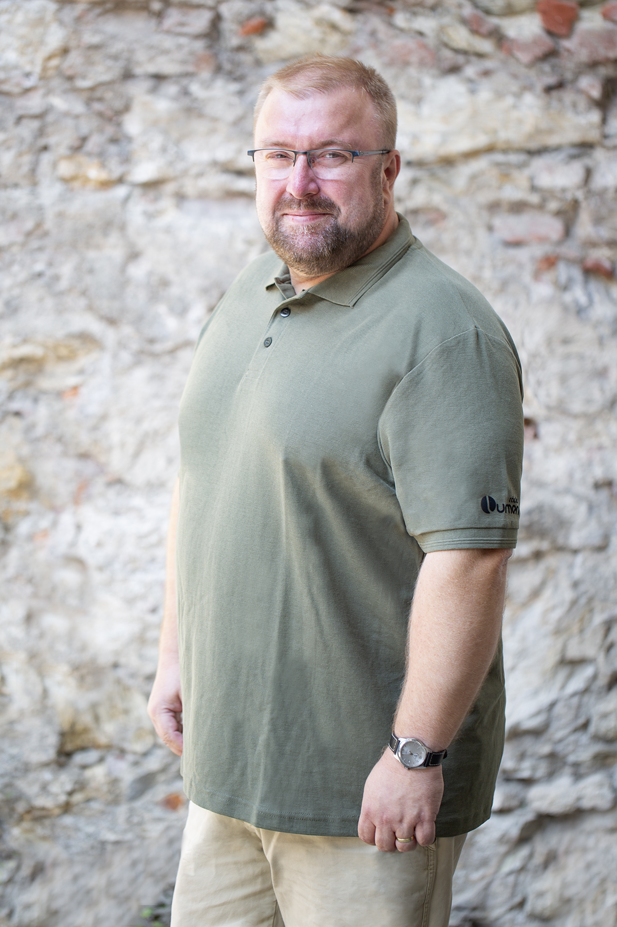 Pánska polokošeľa zelenohnedá - Rádio LUMEN