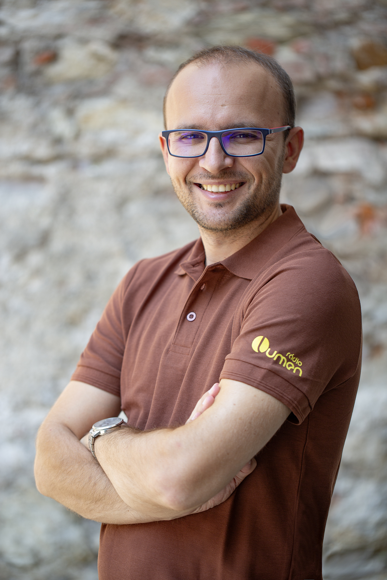 Pánska polokošeľa hnedá - Rádio LUMEN