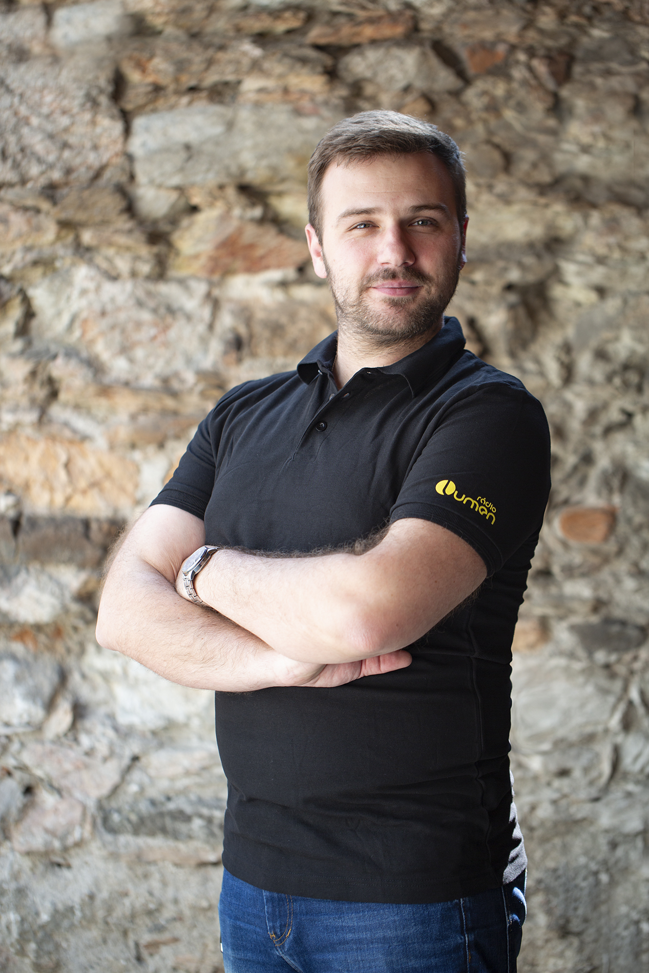 Pánska polokošeľa čierna - Rádio LUMEN